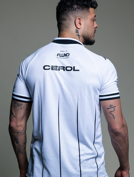 Camisa CEROL Away Kombat Fluxo 2025 - Personalização + Patrocinadores - Branco