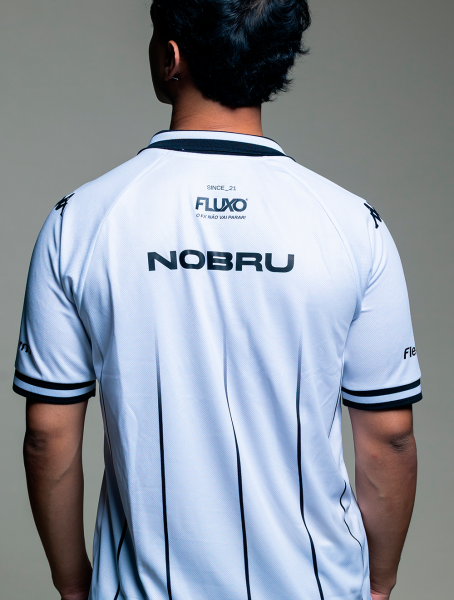 Camisa NOBRU Away Kombat Fluxo 2025 - Personalização + Patrocinadores - Branco 