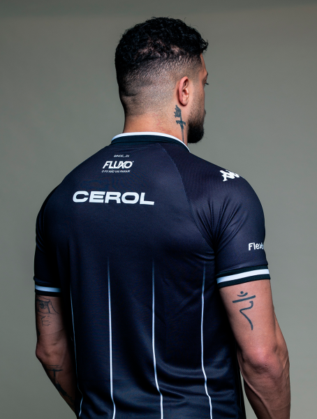 Camisa CEROL Home Kombat Fluxo 2025 - Personalização + Patrocinadores - Preto